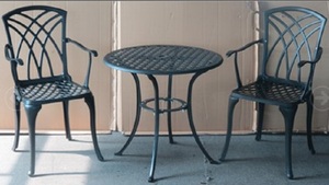 Silla de aluminio fundido Marcos Redondo Malasia <span class=keywords><strong>Mesa</strong></span> real conjunto Bistro para jardín - Product Image 2