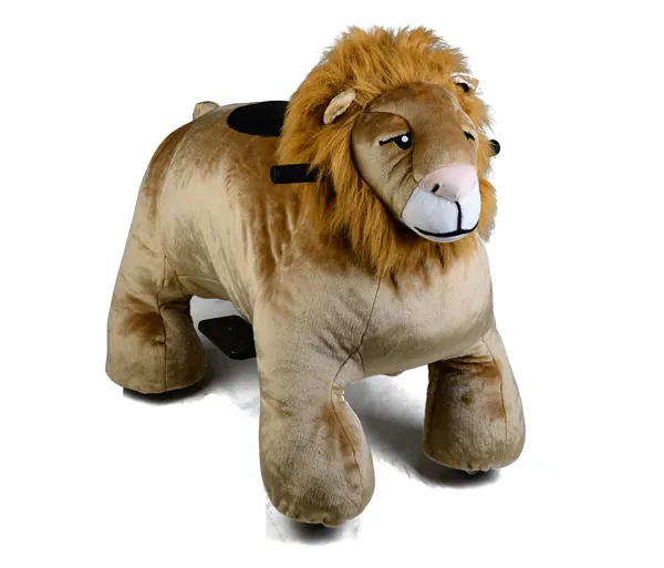 Berkendara Hewan Koin Populer untuk Anak Laki-laki Mainan Singa Ritsleting Mewah Permainan Binatang