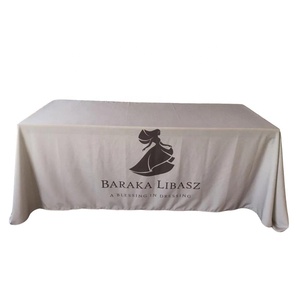 Eco Friendly Custom Size and Logo Knitted <strong>Polyester</strong> <strong>Table</strong> Cloth <strong>Table</strong> Cover <strong>Table</strong> <strong>Throw</strong> for Trade Show Advertising - Product Image 6