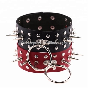 No indie Punk de remache O ronda gargantilla Sexy Bondage exagerados Collar de cuello Collar - Product Image 4