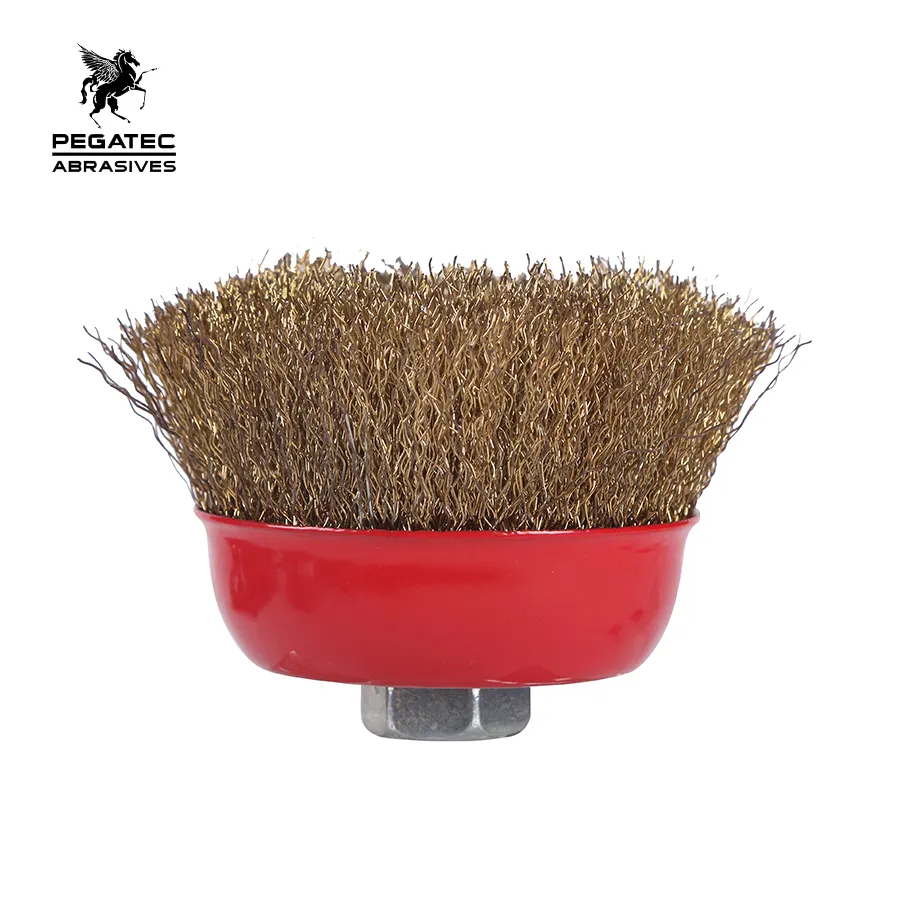 100X27MM Brass Wire Cup Brush Steel Wire Cleaning PE98104 PEGATEC Request Carton