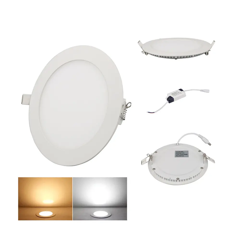 6W 9W 12W 15W 18W LED Recessed Ceiling Panel Down Lights aluminum cool white