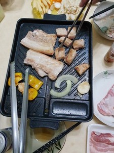 Bán hot Hàn Quốc điện BBQ nướng cho cảm ứng nồi và gas xách tay nướng với kim loại chảo tre than phụ kiện loại - Product Image 6