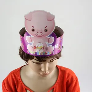 Party Hat Children Birthday Party Disposable Paper Hat Animal Paper Hat Kids Triangle Solid Party Hat Animal Paper Hat