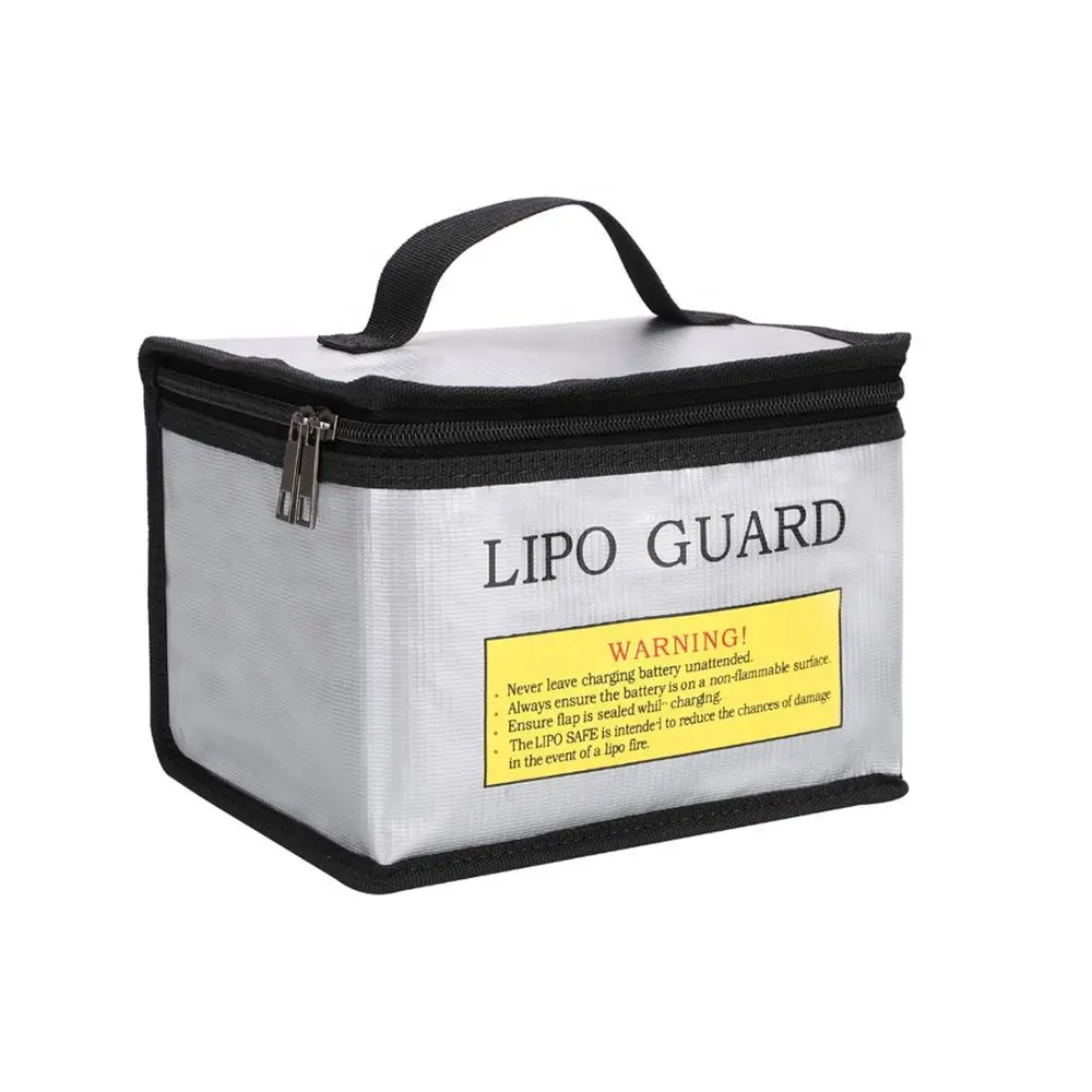 Bolsa de protección de seguridad para batería Lipo ignífuga de tamaño pequeño antiexplosión con doble cremallera