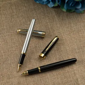 new black color shiny 0.5MM gel-ink promotion pen metal branding