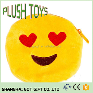 Style chaude <span class=keywords><strong>en</strong></span> peluche zéro portefeuille visage souriant sac <span class=keywords><strong>qq</strong></span> expression pièce clé sac emoji portefeuille peluche jouet - Product Image 2