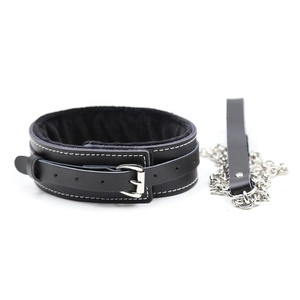 Vera pelle per adulti catena con colletto BDSM per uomini giocattoli sessuali <span class=keywords><strong>Bondage</strong></span> Fetish Slave abbigliamento <span class=keywords><strong>Bondage</strong></span> tra cui <span class=keywords><strong>collare</strong></span> collo <span class=keywords><strong>Bondage</strong></span> - Product Image 2