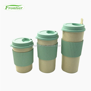 Especiales personalizados diseño viaje Fibra de trigo taza de café con tapa de silicona - Product Image 4