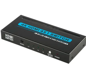 Direct supply 4 Port Hdmi Kvm Switcher video mixer OEM Wireless Remote Hdmi 4k Switcher 3D 4K 30Hz 4 In 1 Out Hdmi Switcher