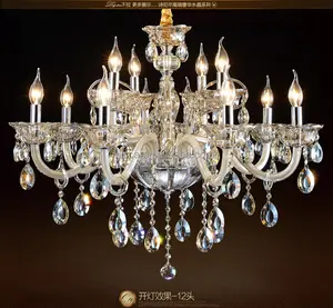 Vendita calda lampadario di cristallo di lusso europeo soggiorno moderno decorativo K9 lampade a sospensione in cristallo sala da pranzo lampada a sospensione