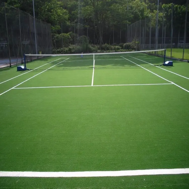 Tennis Court 15mm Artificial Grass Fibrillated Yarn High Density Multipurpose
