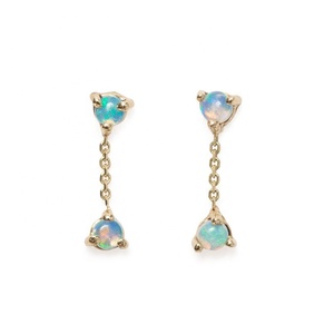 Fashion 925 Sterling Silver 14K Gold Plated <strong>Opal</strong> <strong>Stud</strong> <strong>Earrings</strong> Women - Product Image 1