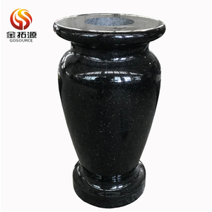 Black granite flower vases for tombstones