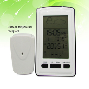Home Bedroom Electronic LED Desk Table <strong>Clock</strong> Weather Station Digital Calendar <strong>Radio</strong> <strong>Controlled</strong> 2 Languages 12/24 Hour Excellent - Product Image 6