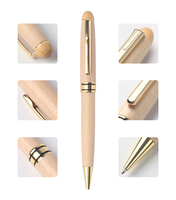 Ensemble de stylos à bille personnalisés en bois avec logo promotionnel