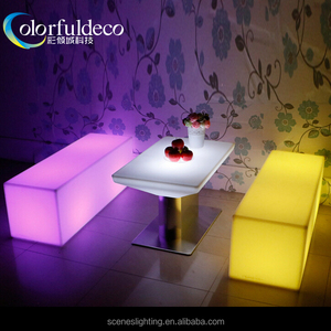 <span class=keywords><strong>Banco</strong></span> Cubo LED RGB Iluminado de Plástico Moderno para Muebles de <span class=keywords><strong>Bar</strong></span>, Hotel y Dormitorio - Product Image 2