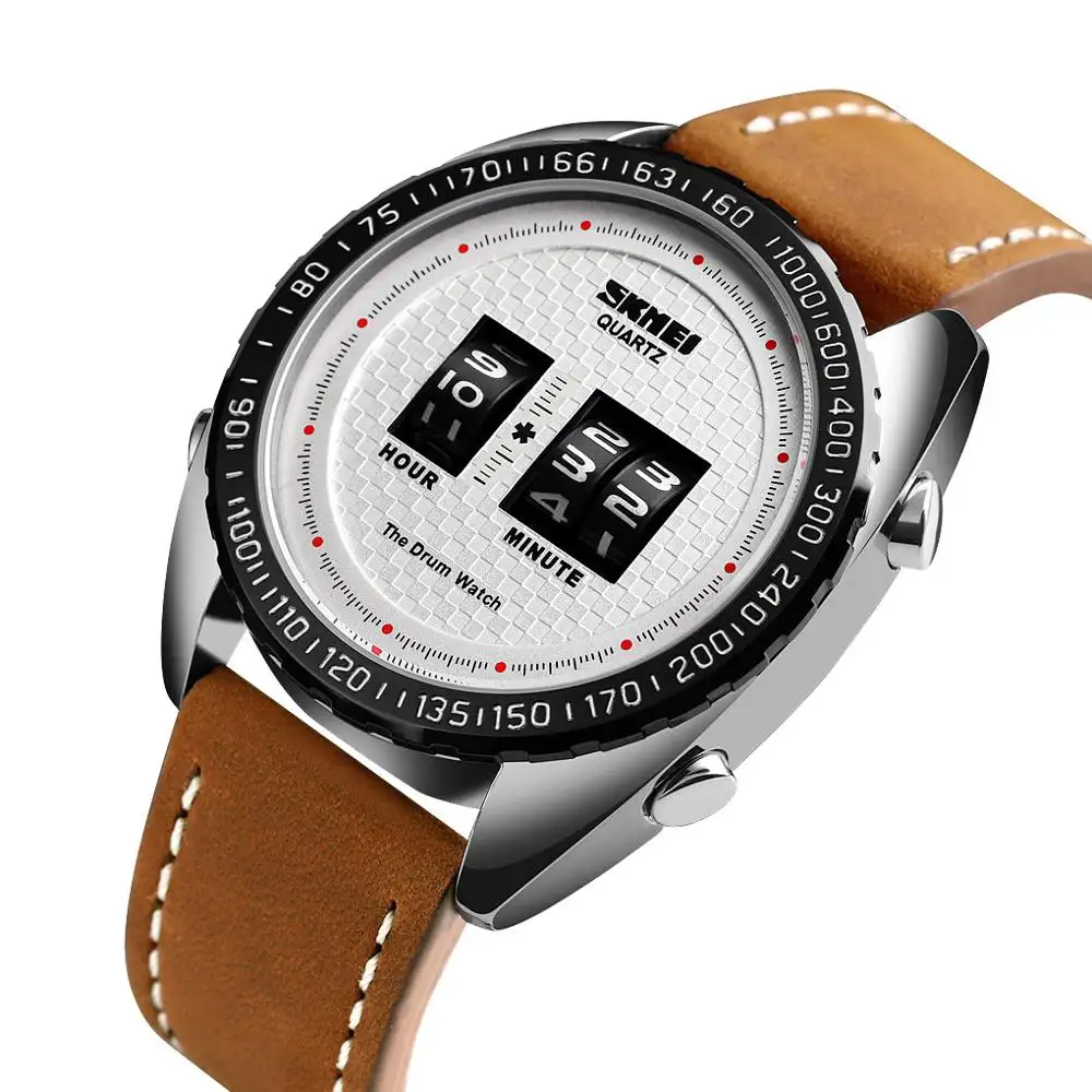 Top Unique Innovative Luxury Watch Custom Men Sports Military Quartz Roller Leather Wristwatches Skmei