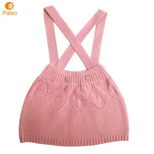 Fabrik verkaufen Baumwolle rosa Baby Kinder Smocking Kleid mit Hosenträgern