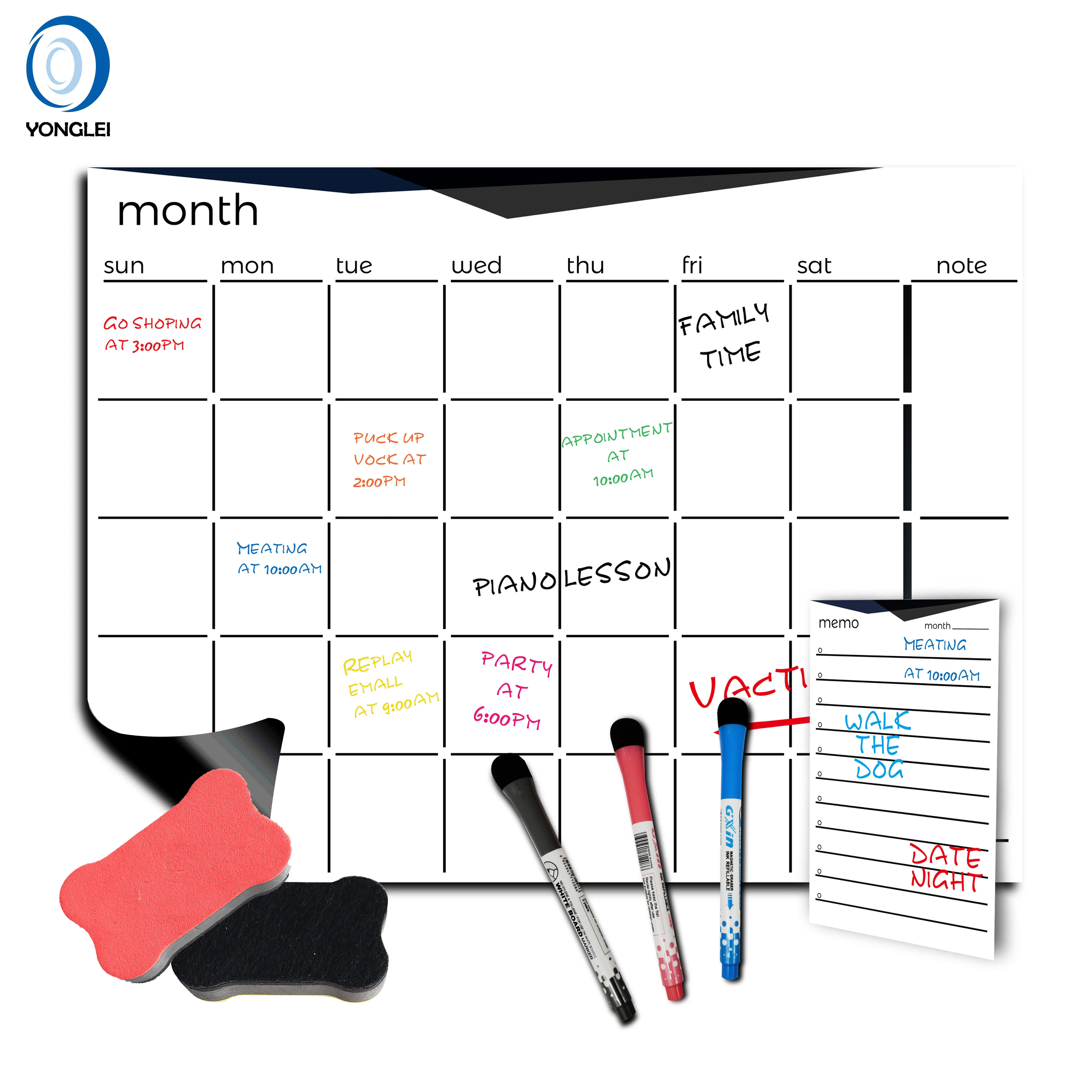 3.8-4 A1 Impermeabile Dry Erase Board Magnete Calendario con Logo Personalizzato