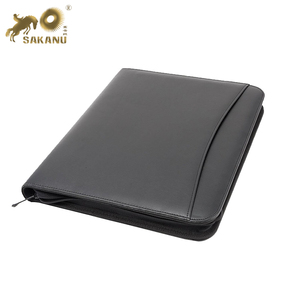 Portafolio profesional de cremallera de cuero PU A4 para archivar productos diseñados para reuniones y entrevistas exitosas - Product Image 2