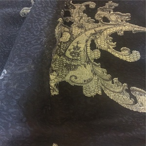 100% tela de brocado de seda Naylon Jacquard mezclado con tela de seda mezclada elegante Lurex - Product Image 3