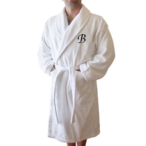 <span class=keywords><strong>En</strong></span> Stock Taille Personnalisée 100% Coton Col Châle Blanc <span class=keywords><strong>Éponge</strong></span> <span class=keywords><strong>Peignoir</strong></span> - Product Image 3