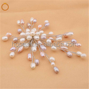 BRH33 Air Tawar Berbudaya Mutiara Warna Campuran Mutiara Wanita Bros - Product Image 2