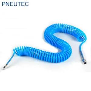 High pressure Pneumatic Coil Hose PU Spiral tube Polyurethane Coiled Tubing with connector