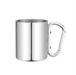 350ml Stainless Steel Travel Coffee Mug Camping Cup with carabiner hook Custom stainless steel carabiner Mug