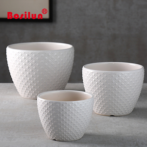Al por <span class=keywords><strong>mayor</strong></span> punto en relieve diseño esmaltado <span class=keywords><strong>gres</strong></span> jardín maceta de cerámica - Product Image 1
