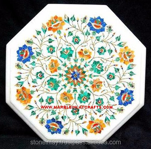 White Stone <b>Table</b> <b>Decorative</b> <b>Top</b> - Product Image 1
