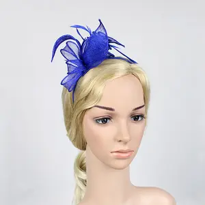 여자 Sinamay 꽃 Fascinator 깃털 형식 머리띠를 위한 도매 머리 부속품