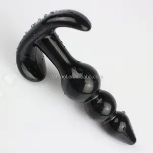 DN014/Wholesale Cheap TPE Women/Men Adult Sex Toy Anal Sex Butt Plug Black Beads
