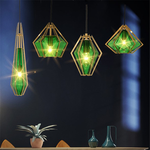Ventes chaudes d'éclairage d'intérieur, <span class=keywords><strong>lampe</strong></span> suspendue moderne en verre vert triangulaire, fabriquée en Chine - Product Image 6