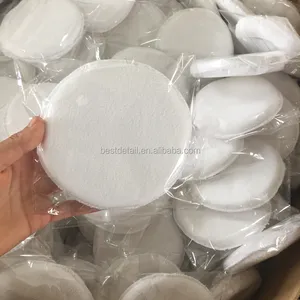 12.5cm China Wholesale Car Care Auto Detailing Polishing Coating Sponge White Round Foam Microfiber Wax Applicator Pad