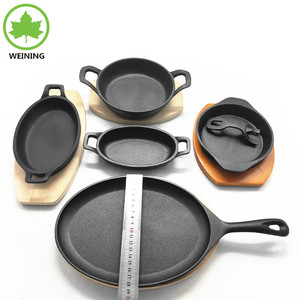 Antiaderente set di pentole <span class=keywords><strong>In</strong></span> <span class=keywords><strong>Ghisa</strong></span> Fajita Piastra con Vassoio <span class=keywords><strong>In</strong></span> Legno pentola e padella - Product Image 2