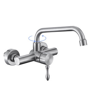 <span class=keywords><strong>Rubinetto</strong></span> da <span class=keywords><strong>Cucina</strong></span> a Parete in Acciaio Inox 304, <span class=keywords><strong>Miscelatore</strong></span> Monocomando per Lavello da Balcone, Rotazione a 360°, Garanzia di 3 Anni - Product Image 1