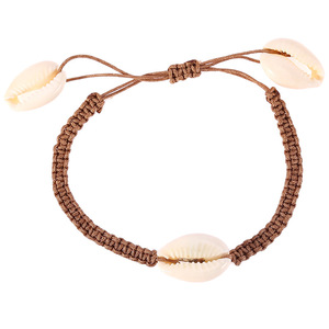 Braccialetto dell'Amicizia Estivo in Conchiglia Naturale di Ciprea con Macramè, Braccialetto da Spiaggia Regolabile - Product Image 4