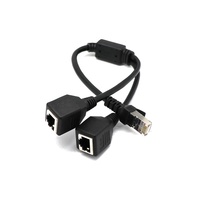 Cable Divisor de Extensión Ethernet RJ45, 1 Macho a 2 Hembras, Convertidor de Cable LAN RJ45