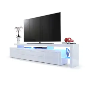 Hete Verkoop SSH-LTS002 Nieuw Ontwerp Houten Led Tv Muur Mount Stand Meubilair Met Vitrine