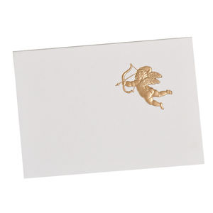 Qingdao Yilucai stampa in oro bianco formato personalizzato carte di ringraziamento con busta all'ingrosso carte in rilievo piuma di cupido - Product Image 1