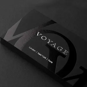 black card spot UV business cards debossed printing