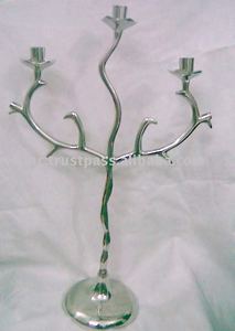 Bougeoir en argent antique, 3 bras, nouveau design - Product Image 2