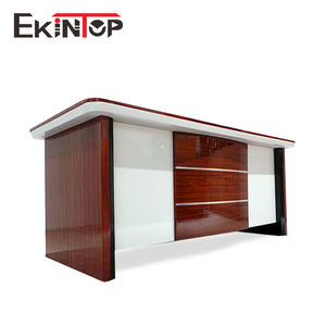 Table <span class=keywords><strong>de</strong></span> bureau en mélamine en forme <span class=keywords><strong>de</strong></span> L, grande table <span class=keywords><strong>de</strong></span> direction design - Product Image 3