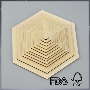 Kerajinan kayu geometris kerajinan kayu lapis Laser memotong potongan kayu bentuk berbeda ornamen kayu - Product Image 3