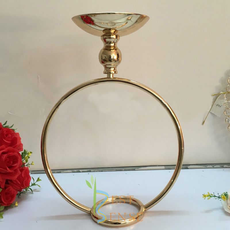 Gold Iron Wedding Table Ring Centerpiece Flower Stand - Modern Style - Foshan Zhen Gan Trading Co.,