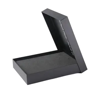 Decorative Cardboard Paper Black Top and Bottom Packaging Box Gift Paper Boxes For Wallets