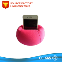 Support de téléphone de voiture pouf en tissu élastique bleu antidérapant Support de téléphone portable Logo imprimé Support de téléphone