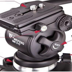 Originele merk Weifeng WF717 Professionele Heavy Duty Video Camcorder Statief DSLR Camera Statief met <span class=keywords><strong>Fluid</strong></span> <span class=keywords><strong>Head</strong></span> voor Canon Nikon